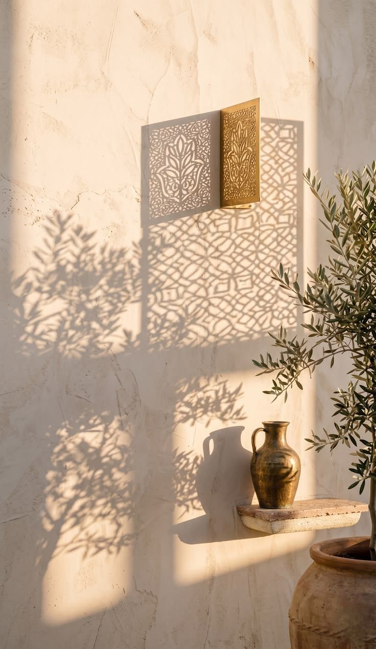 Brass lamp detail in a private residence