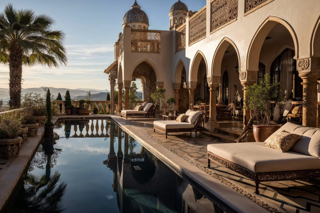 Garden pool terrace of a private residence